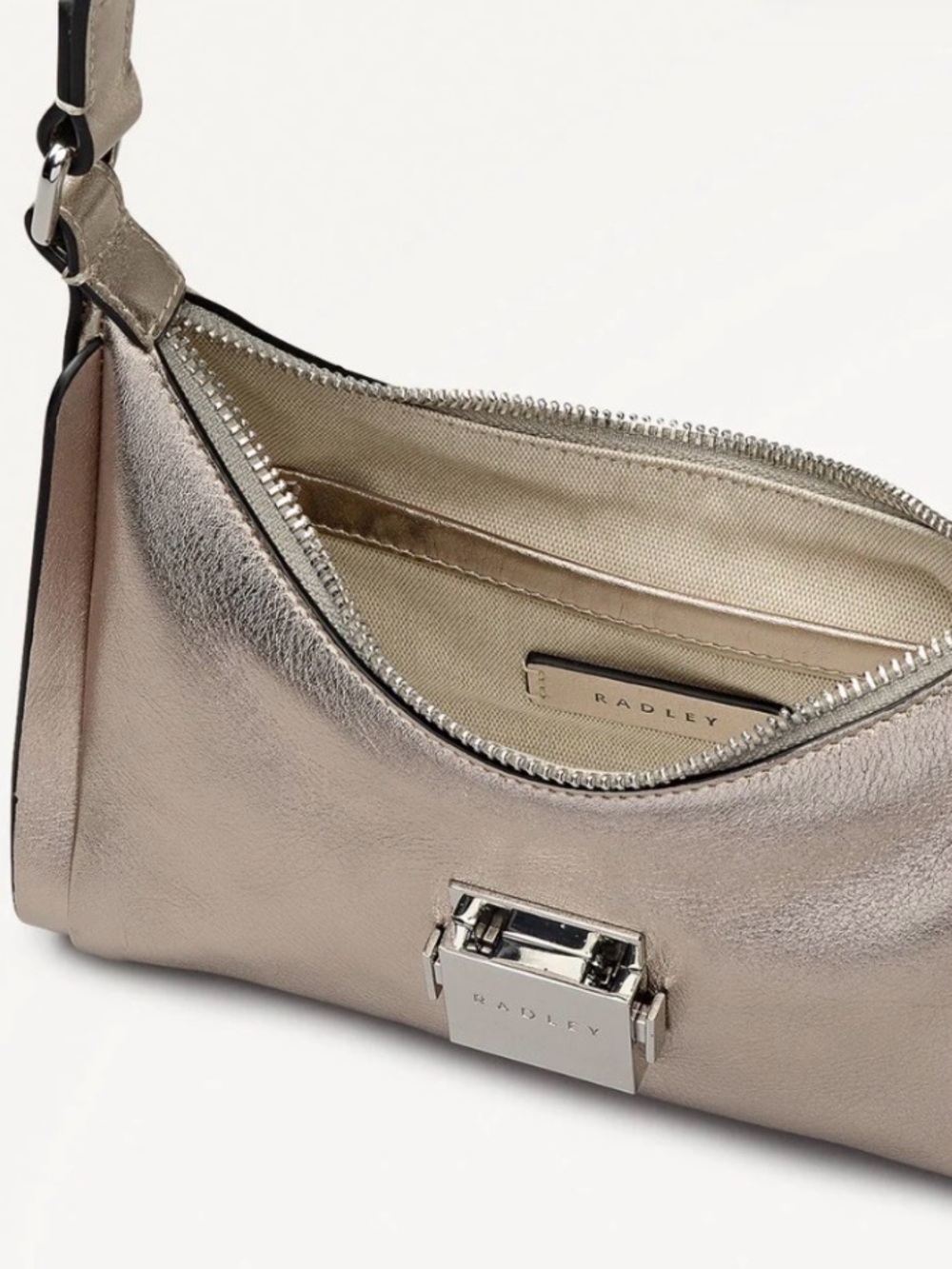 NWT Sloane Mews Small Ziptop Shoulder Bag in Pyrite - Picture 3 of 9